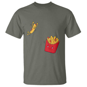 Funny French Fry Jumping Into Fries Box T Shirt Fast Food Lover