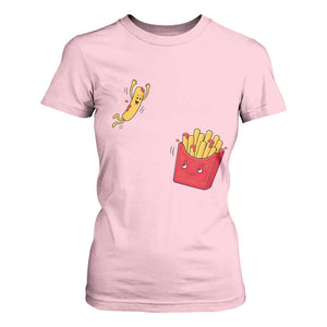 Funny French Fry Jumping Into Fries Box T Shirt For Women Fast Food Lover