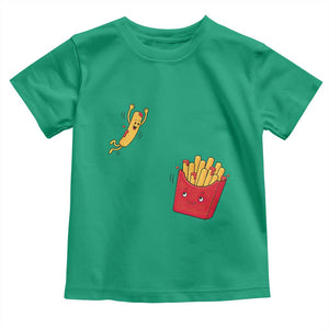 Funny French Fry Jumping Into Fries Box Toddler T Shirt Fast Food Lover