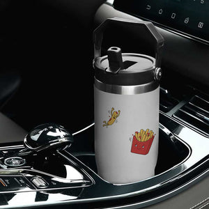 Funny French Fry Jumping Into Fries Box Flip Straw Tumbler Fast Food Lover