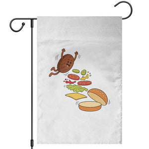 Funny Burger Ingredients Flying Into Bun Garden Flag Fast Food Lover Gift