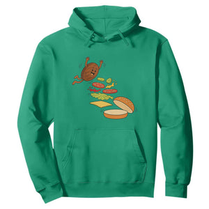 Funny Burger Ingredients Flying Into Bun Hoodie Fast Food Lover Gift