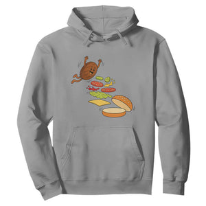 Funny Burger Ingredients Flying Into Bun Hoodie Fast Food Lover Gift
