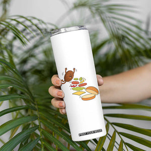 Funny Burger Ingredients Flying Into Bun Skinny Tumbler Fast Food Lover Gift