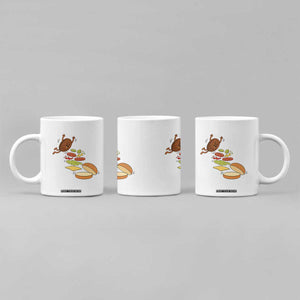 Funny Burger Ingredients Flying Into Bun Coffee Mug Fast Food Lover Gift