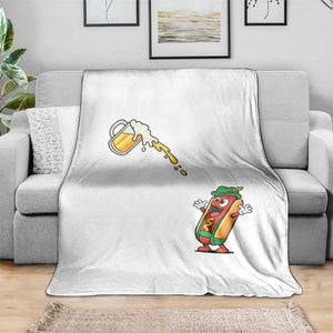 Funny Sausage Waiting For Beer Throw Blanket Oktoberfest Gift