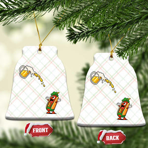 Funny Sausage Waiting For Beer Ceramic Ornament Oktoberfest Gift