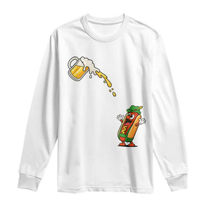 Funny Sausage Waiting For Beer Long Sleeve Shirt Oktoberfest Gift