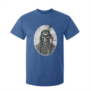 Vintage Gothic Skull Warrior T Shirt For Kid Native American Feather Chief