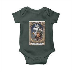 Sitting Bull Native American Chief Baby Onesie Vintage Tarot Card Illustration