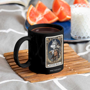 Sitting Bull Native American Chief Coffee Mug Vintage Tarot Card Illustration