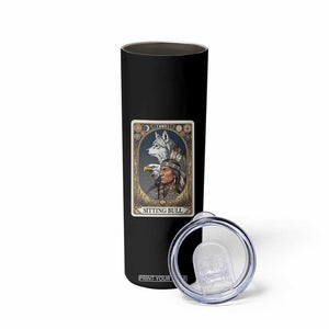 Sitting Bull Native American Chief Skinny Tumbler Vintage Tarot Card Illustration
