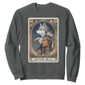 Sitting Bull Native American Chief Sweatshirt Vintage Tarot Card Illustration