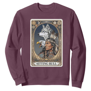 Sitting Bull Native American Chief Sweatshirt Vintage Tarot Card Illustration