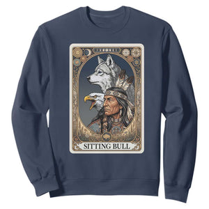 Sitting Bull Native American Chief Sweatshirt Vintage Tarot Card Illustration