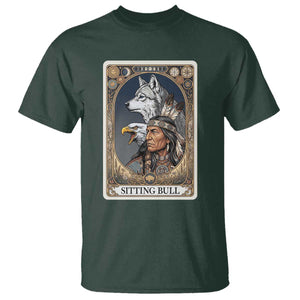 Sitting Bull Native American Chief T Shirt Vintage Tarot Card Illustration
