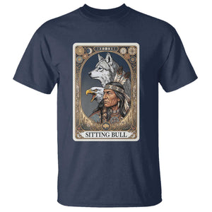 Sitting Bull Native American Chief T Shirt Vintage Tarot Card Illustration