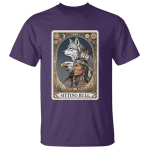 Sitting Bull Native American Chief T Shirt Vintage Tarot Card Illustration