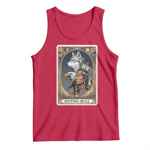 Sitting Bull Native American Chief Tank Top Vintage Tarot Card Illustration