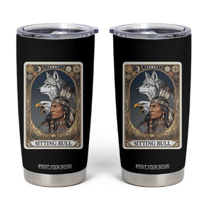 Sitting Bull Native American Chief Tumbler Cup Vintage Tarot Card Illustration
