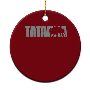 Vintage Tatanka Bison Ceramic Ornament Native American Buffalo Graphic