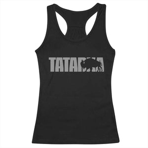 Vintage Tatanka Bison Racerback Tank Top Native American Buffalo Graphic