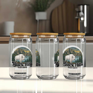 Black Hills South Dakota White Buffalo Glass Can State Pride Gift