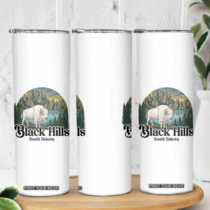 Black Hills South Dakota White Buffalo Skinny Tumbler State Pride Gift