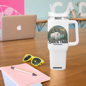 Black Hills South Dakota White Buffalo Tumbler With Handle State Pride Gift