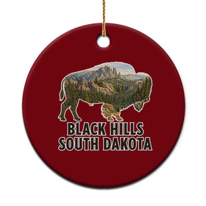 Black Hills South Dakota Bison Ceramic Ornament State Pride Gift