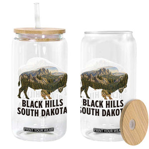 Black Hills South Dakota Bison Glass Can State Pride Gift