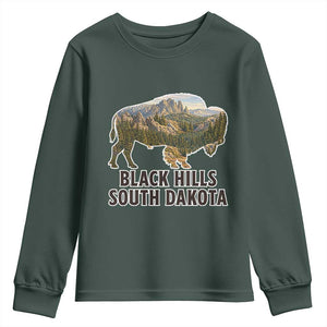 Black Hills South Dakota Bison Youth Sweatshirt State Pride Gift