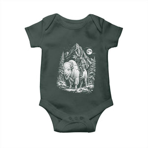Vintage Native American Bison Rider Baby Onesie Indigenous Warrior Graphic