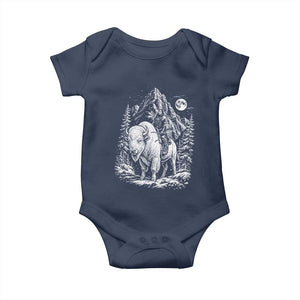 Vintage Native American Bison Rider Baby Onesie Indigenous Warrior Graphic
