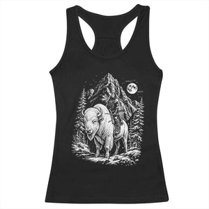 Vintage Native American Bison Rider Racerback Tank Top Indigenous Warrior Graphic