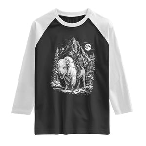 Vintage Native American Bison Rider Raglan Shirt Indigenous Warrior Graphic