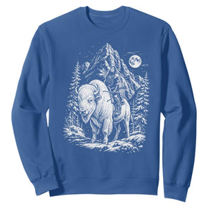 Vintage Native American Bison Rider Sweatshirt Indigenous Warrior Graphic