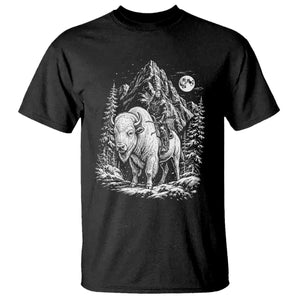 Vintage Native American Bison Rider T Shirt Indigenous Warrior Graphic