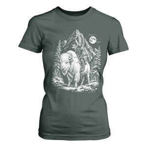 Vintage Native American Bison Rider T Shirt For Women Indigenous Warrior Graphic