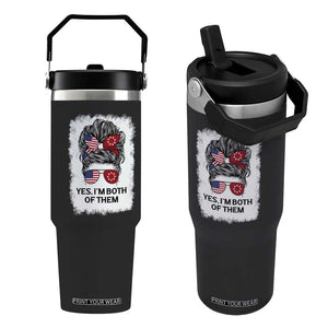 Lakota And American Pride Flip Straw Tumbler Im Both Of Them Oglala Native Heritage