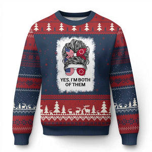 Lakota And American Pride Ugly Christmas Sweater Im Both Of Them Oglala Native Heritage