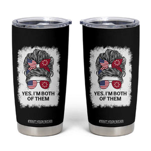 Lakota And American Pride Tumbler Cup Im Both Of Them Oglala Native Heritage