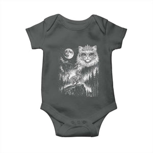 Vintage Geek Princess Cat Baby Onesie Full Moon Engraving Art Gift