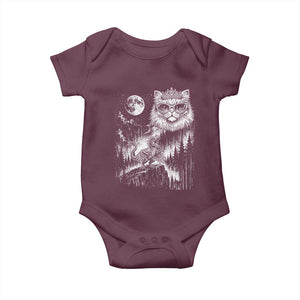 Vintage Geek Princess Cat Baby Onesie Full Moon Engraving Art Gift