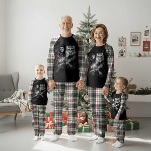 Vintage Geek Princess Cat Plaid Pajama Set Full Moon Engraving Art Gift