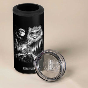 Vintage Geek Princess Cat 4 in 1 Can Cooler Tumbler Full Moon Engraving Art Gift