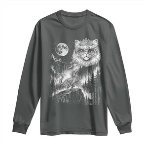 Vintage Geek Princess Cat Long Sleeve Shirt Full Moon Engraving Art Gift