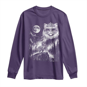 Vintage Geek Princess Cat Long Sleeve Shirt Full Moon Engraving Art Gift