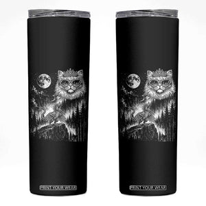 Vintage Geek Princess Cat Skinny Tumbler Full Moon Engraving Art Gift