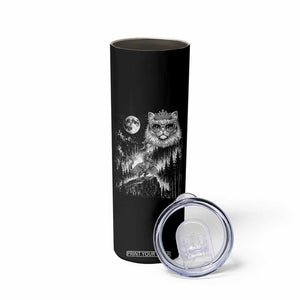 Vintage Geek Princess Cat Skinny Tumbler Full Moon Engraving Art Gift